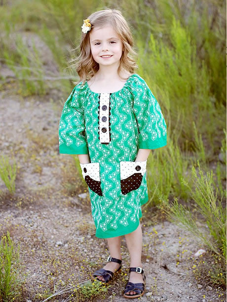 Poppy dress girls digital downloadable PDF sewing pattern, learn to sew children's clothing 