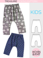 Baby harem pants sewing pattern PDF, Baggy pants pattern