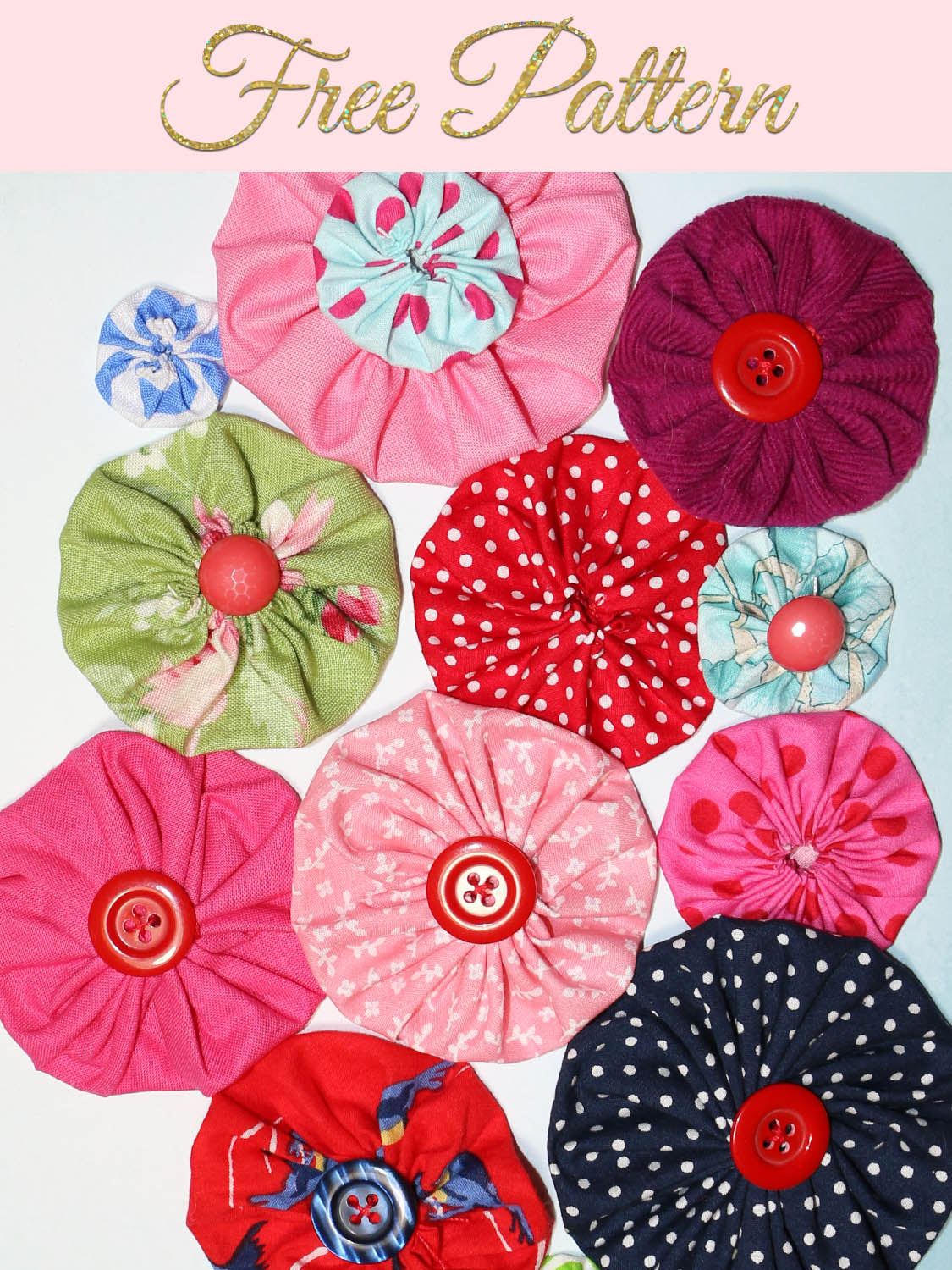 yo-yo fabric flowers