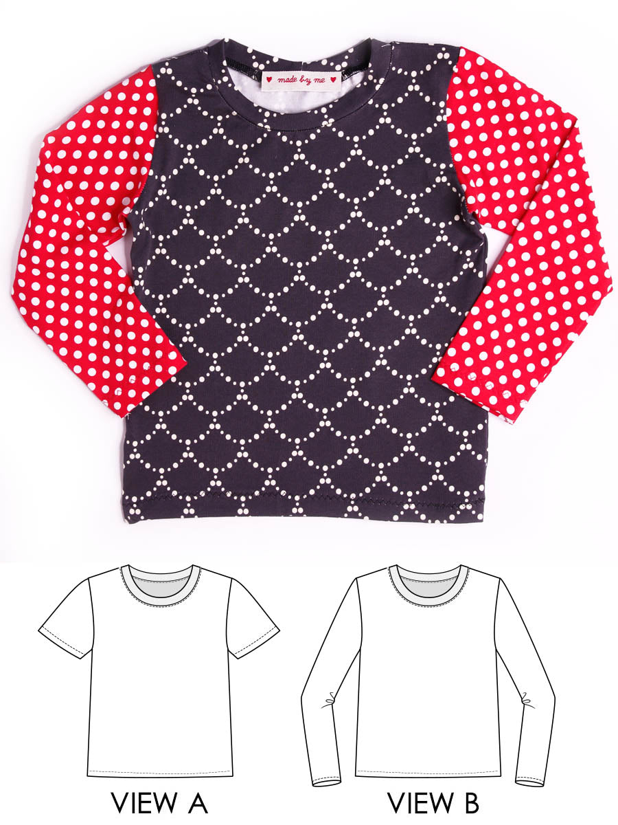 tshirt pattern, baby tshirt pattern, kids tshirt pattern