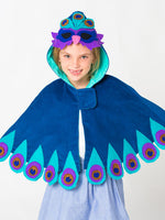 Peacock costume cape girls digital downloadable PDF sewing pattern,sew children's clothing pattern, reversible cape