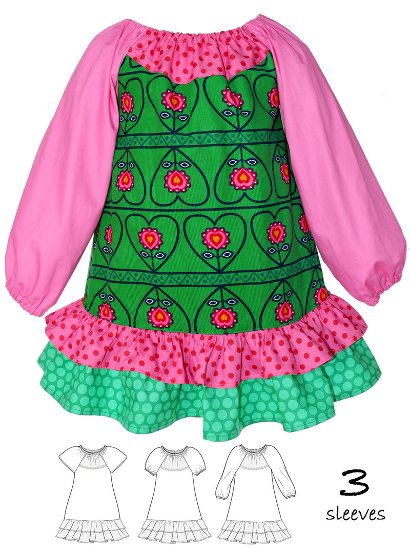 girls dress pattern, peasant dress pattern