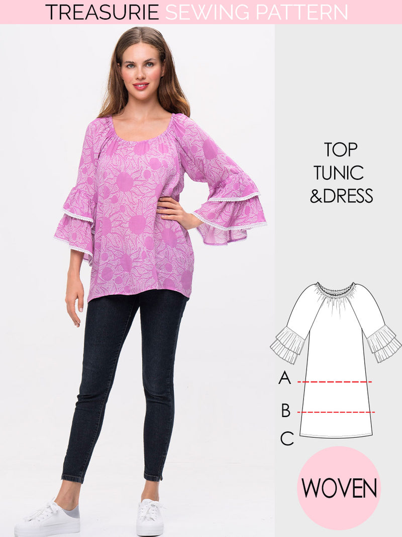 Peasant Dress Sewing Pattern | Womens – TREASURIE
