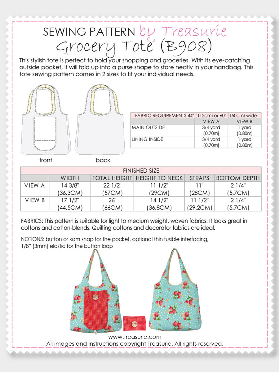 B908) Georgie Foldable Bag Pattern – TREASURIE b908-georgie-foldable-bag-pattern-treasurie