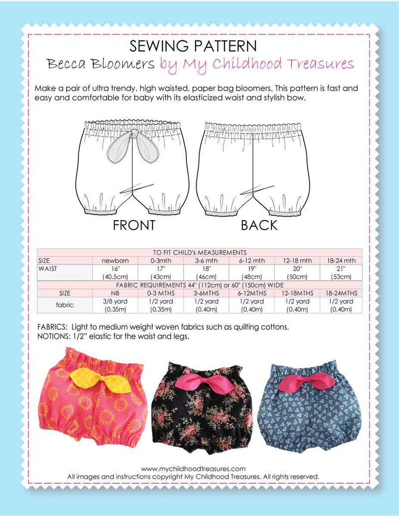 BECCA - High Waist Bloomers (0-24M)(2-6T)