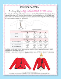 MOLLY - Girls Sweater Sewing Pattern - Stretch