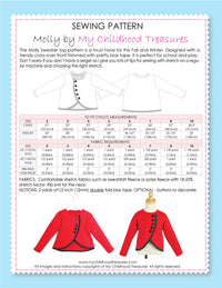 MOLLY - Girls Sweater Sewing Pattern - Stretch