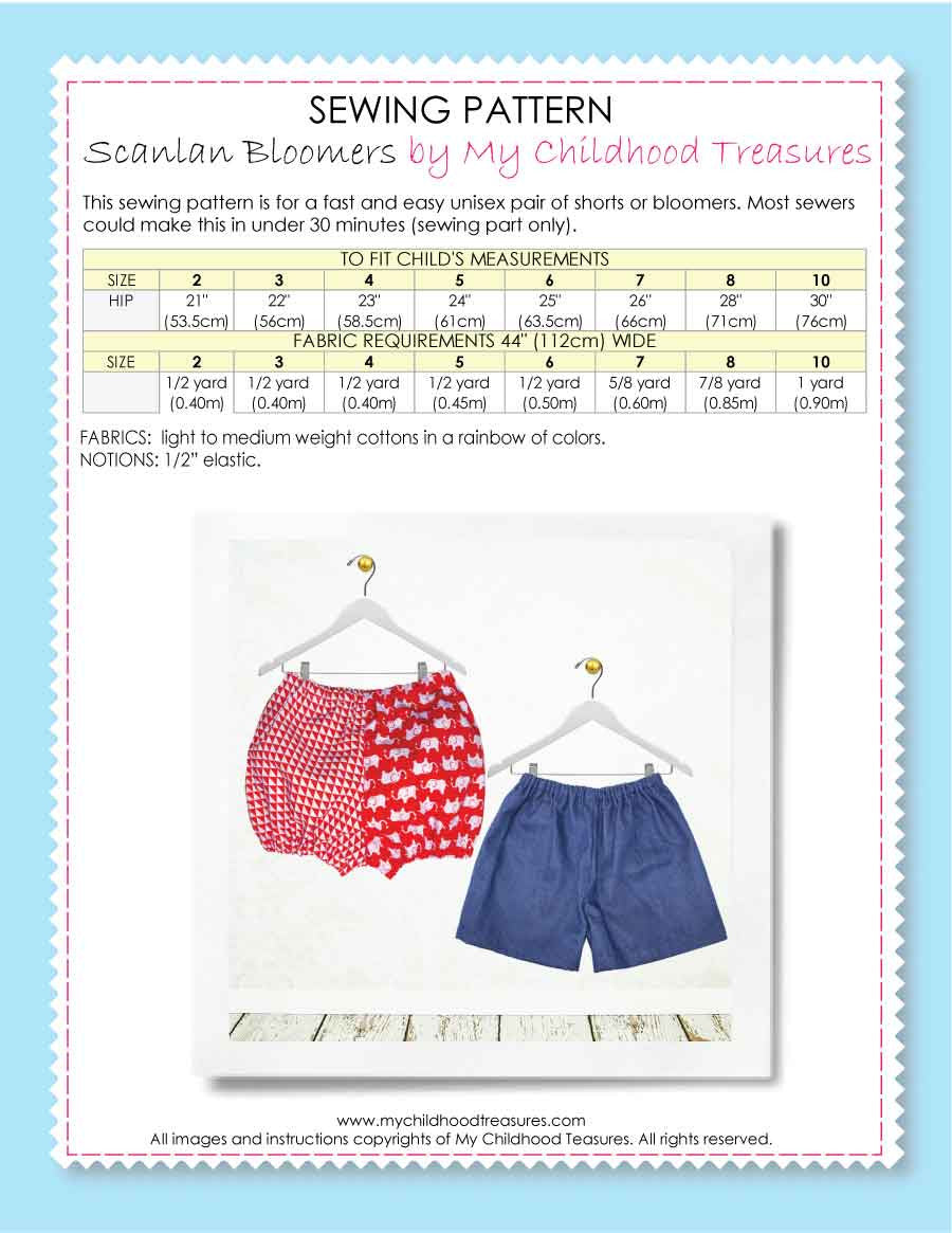 Bloomer Pattern & Shorts Pattern – TREASURIE bloomer-pattern-shorts-pattern-treasurie