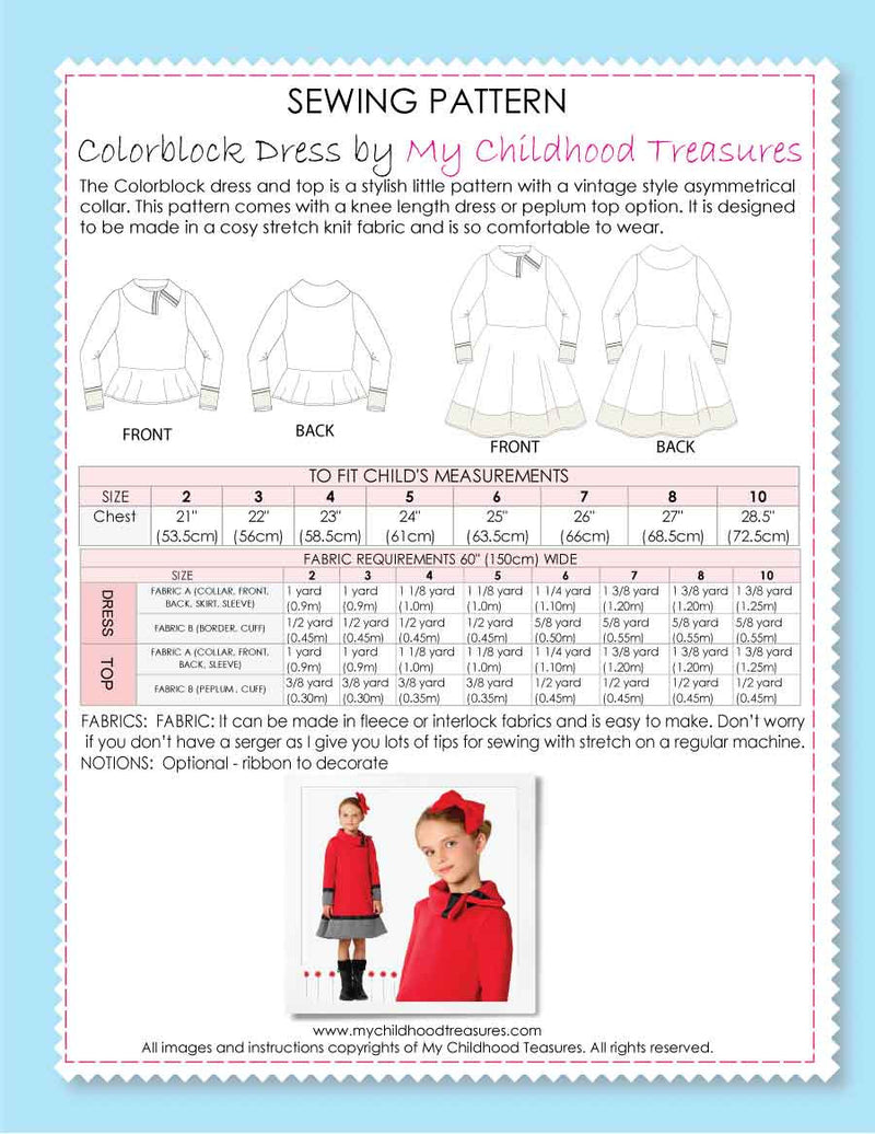 Colorblock sewing pattern by MCT