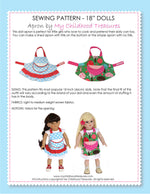 18 inch doll clothes patterns  - APRON (D1302)