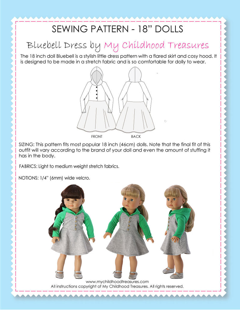 18 inch doll clothes patterns - UNDERWEAR (D1320)