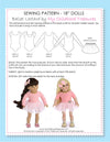 18 inch doll clothes patterns - Ballet LEOTARD set (D1303)