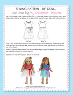 18 inch doll clothes patterns - TUTU Dress (D1319)
