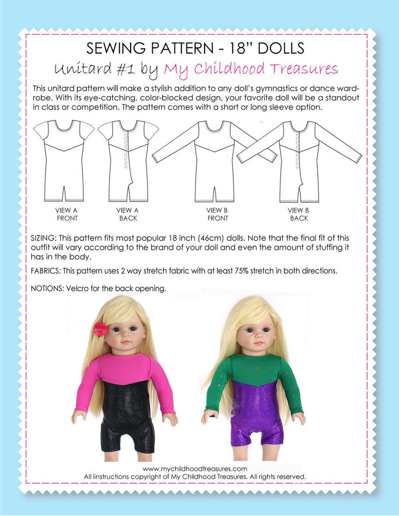 18 inch doll leotard sewing pattern – TREASURIE
