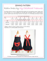 ROBIN - Girls Dress Pattern with Bird Pocket