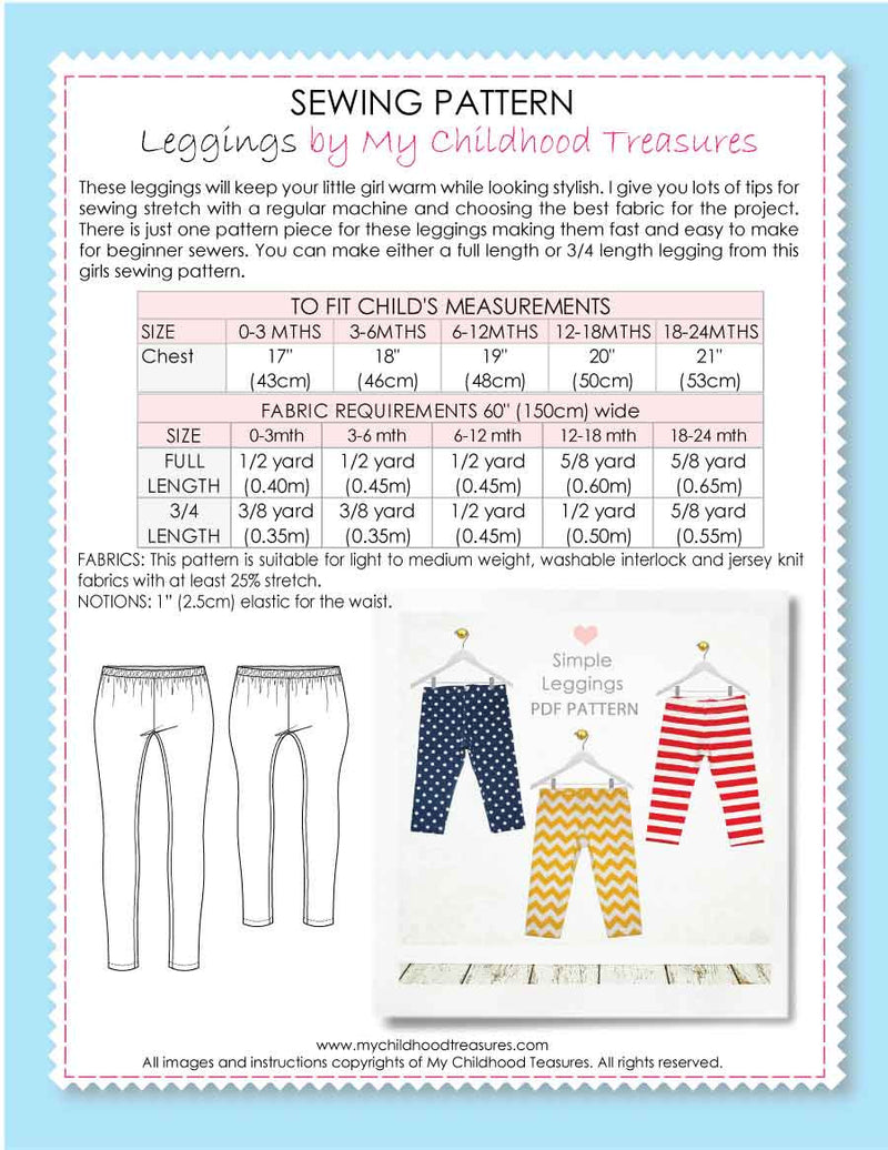 DIY baby leggings pattern - free pattern download - andreasnotebook.com |  Diy baby leggings, Baby leggings pattern, Sewing baby clothes