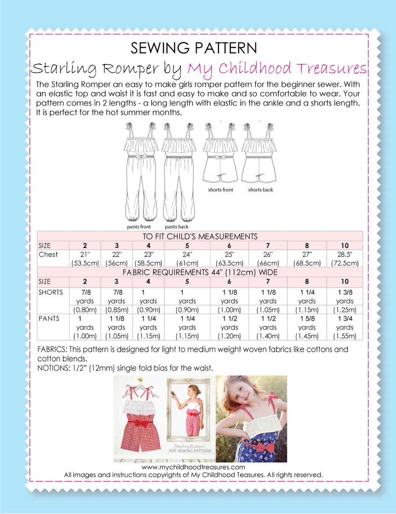 romper sewing pattern by MCT