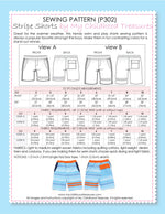 Boys Stripe Shorts Sewing Pattern – TREASURIE