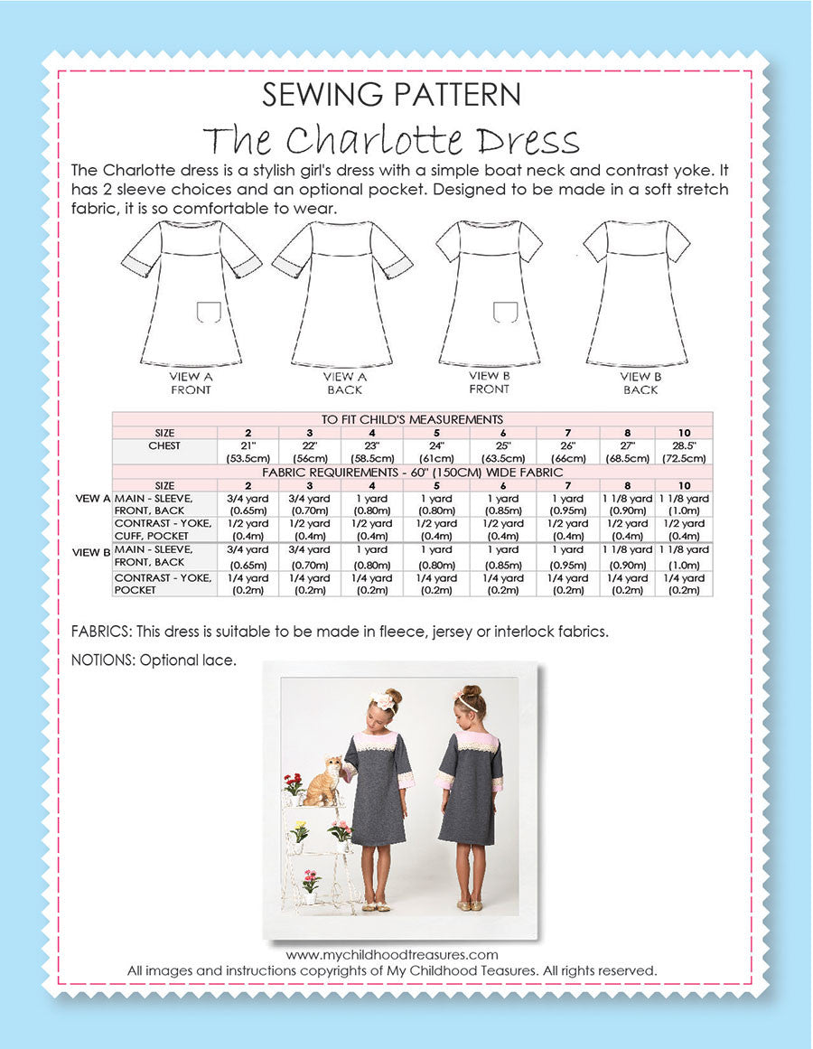 dress patterns simple CHARLOTTE