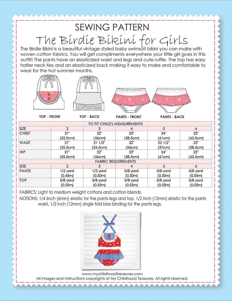BIRDIE - Toddler Swimsuit Sewing pPattern – TREASURIE