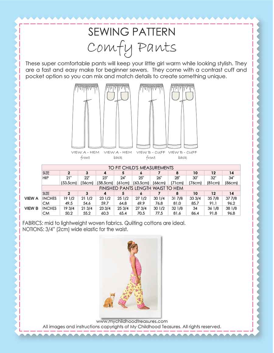 COMFY - Kids Pants Sewing Pattern