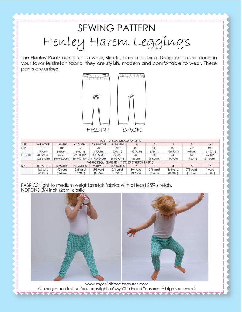 Henley harem leggings pattern by MCT