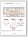 high waist skirt pattern, sewing pattern