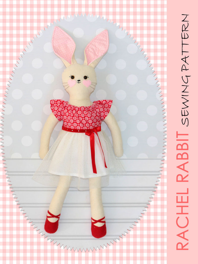 rabbit softie sewing pattern, Rachel Rabbit pattern