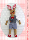 doll sewing pattern, rabbit doll pattern, softie sewing pattern