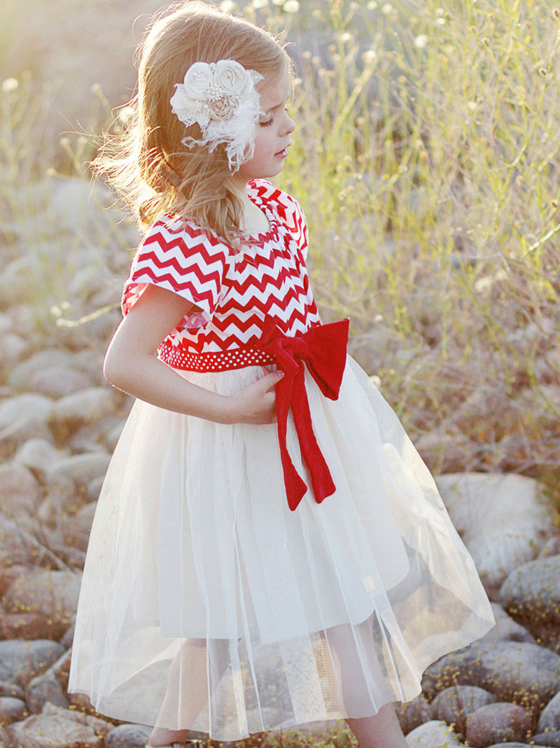 Floral Pattern White Dress with Cape for Flower Girls – Mia Bambina Boutique