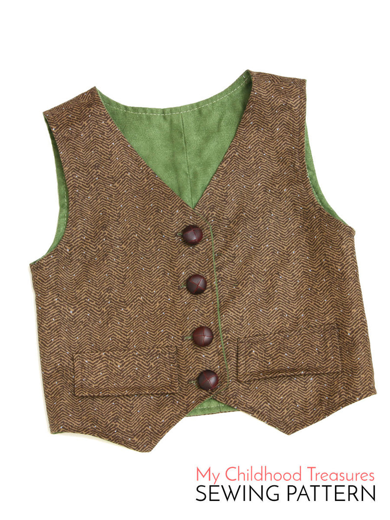 Boys Lined Vest Sewing Pattern – TREASURIE